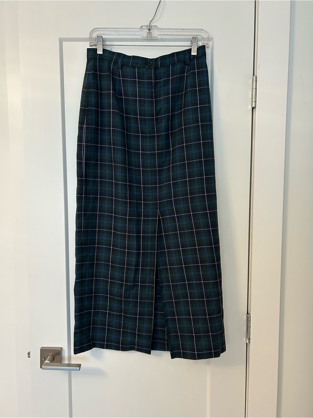 Vintage Green Plaid Maxi Skirt